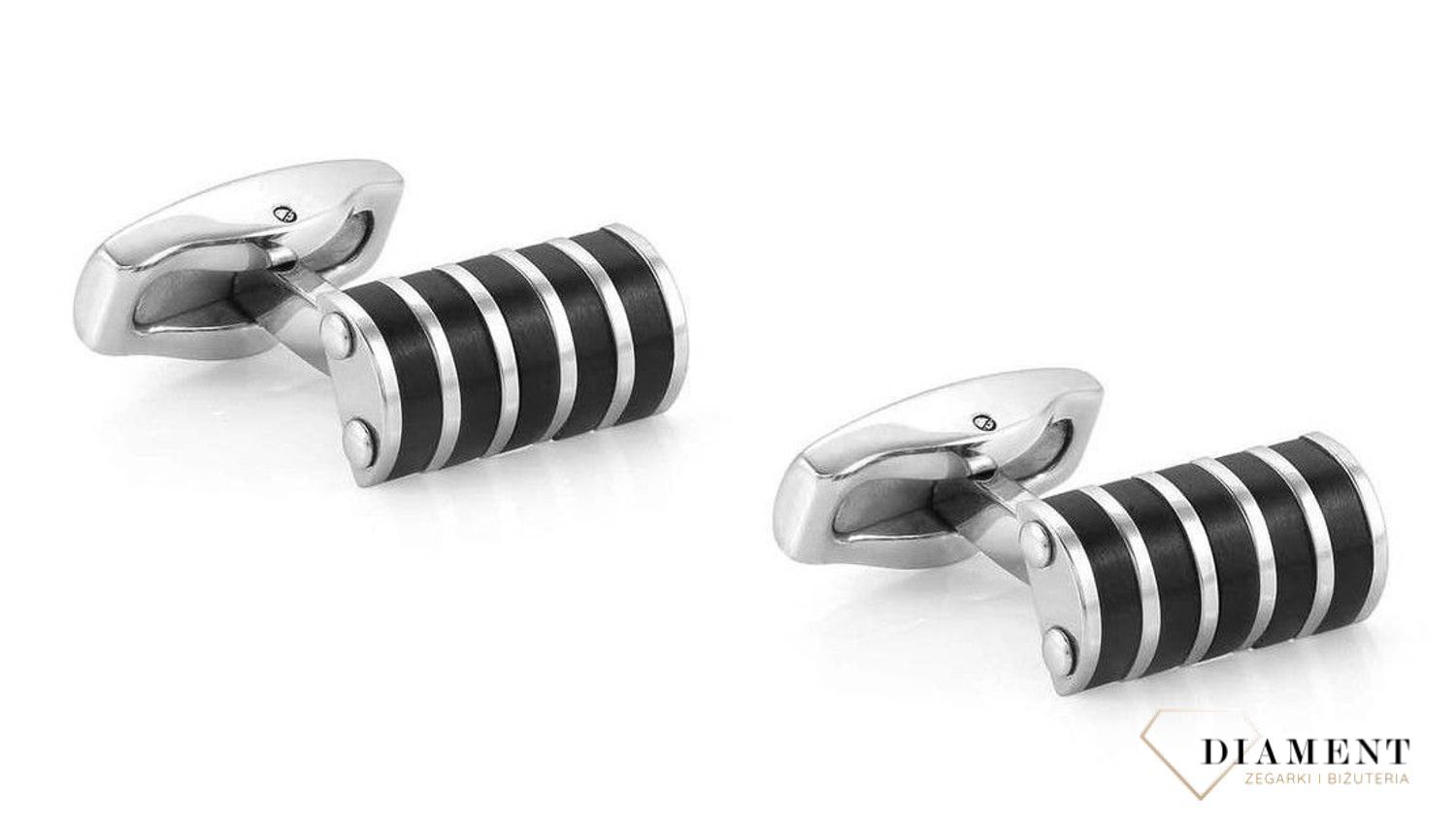 Spinki do mankietów Nomination Italy Strong czarne 028305 030.Na śnieżnobiałej koszuli będą prezentować się bardzo elegancko i oryginalnie. Spinki zapakowane w eleganckie pudełko, będą stanowić idealny, gotowy do wręczenia.jpg